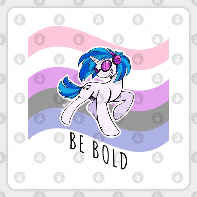 MLPRIDE Vinyl Scratch / Genderfluid Sticker by OverlordNeon